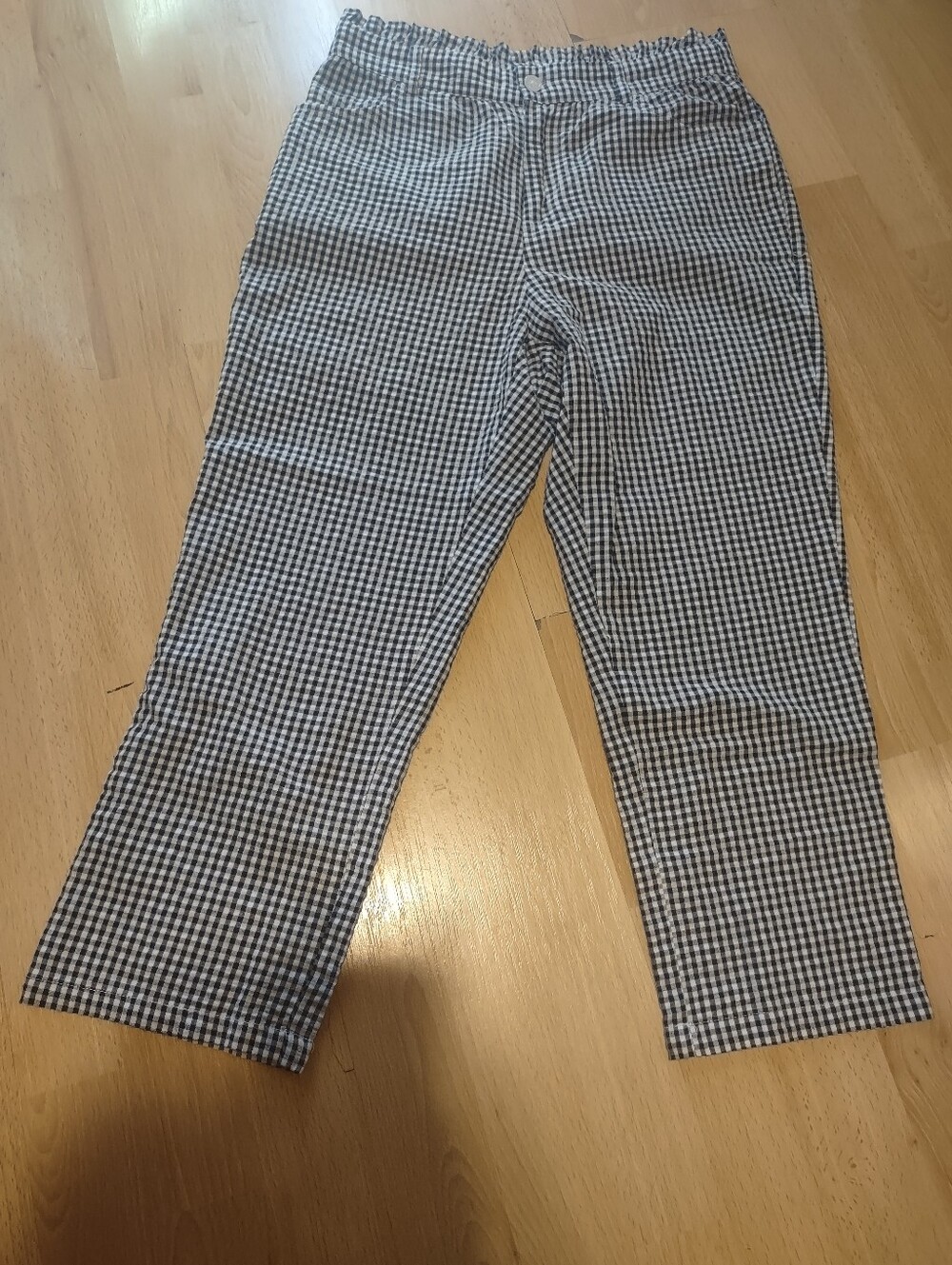 Classic Black & White Gingham Seersucker Women Capri Pants Sincerely Jules Sz S